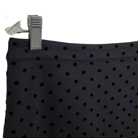 Loft Petites 10P Size 10 Skirt Knee Pencil Polka Dot Stretch Party Office Black - Picture 3 of 8